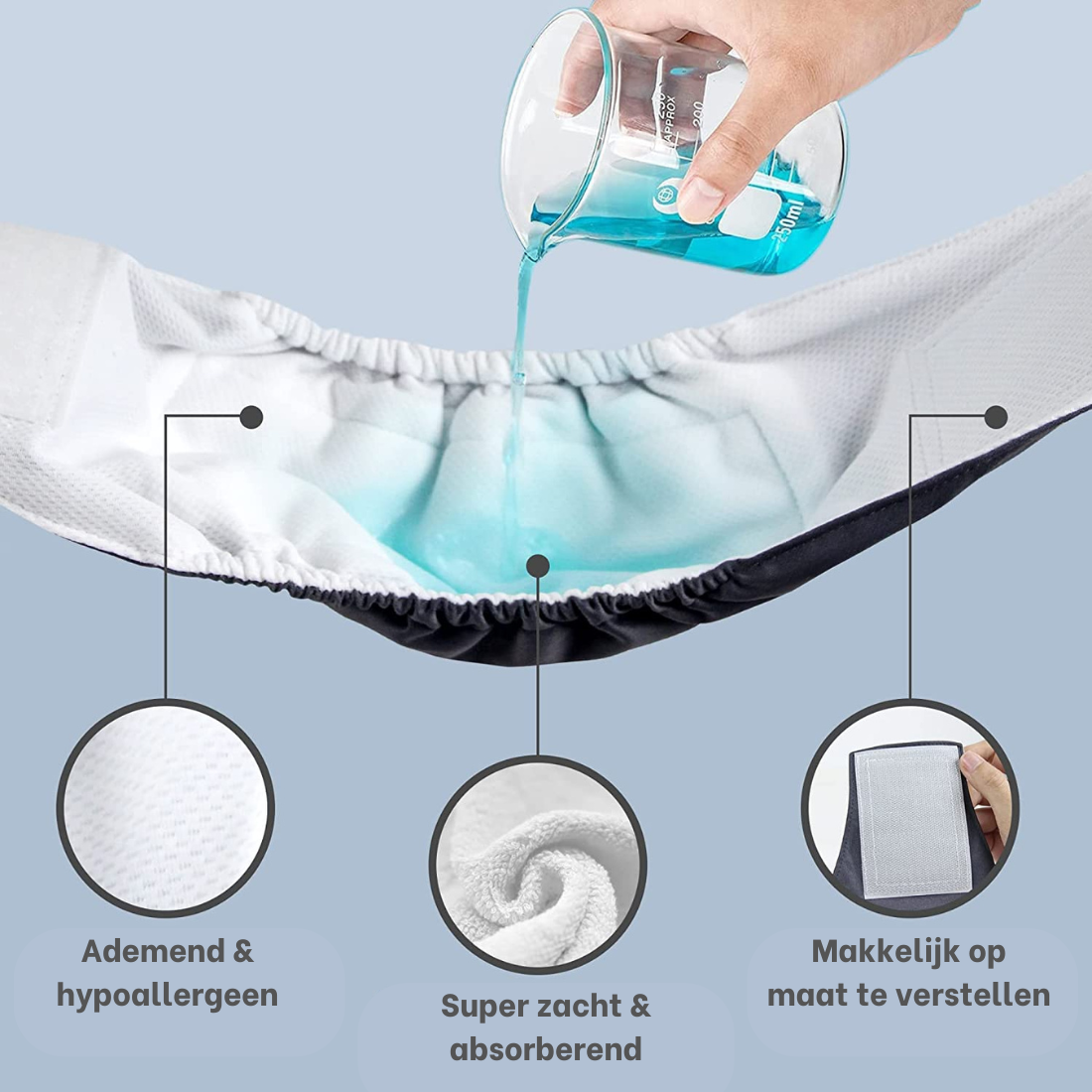 Hondenluier Panter Blauw – wasbare reuenband bij markeerdrang
