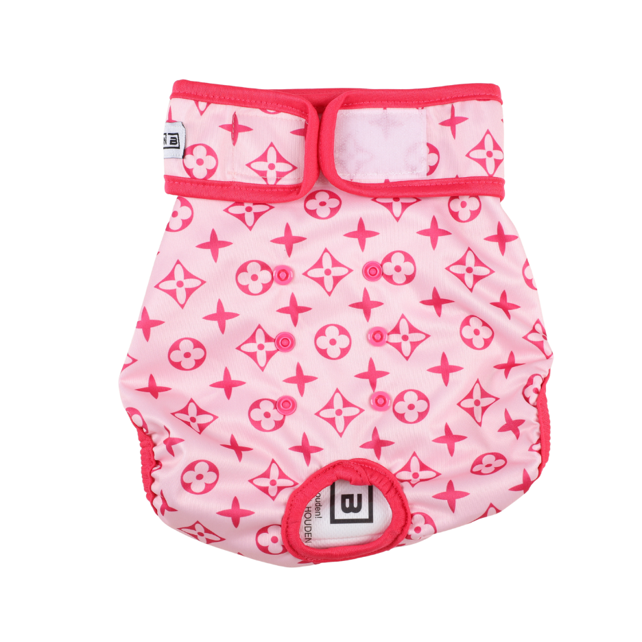 Loopsheidbroekje Monogram Roze – Comfortabele bescherming voor teefjes
