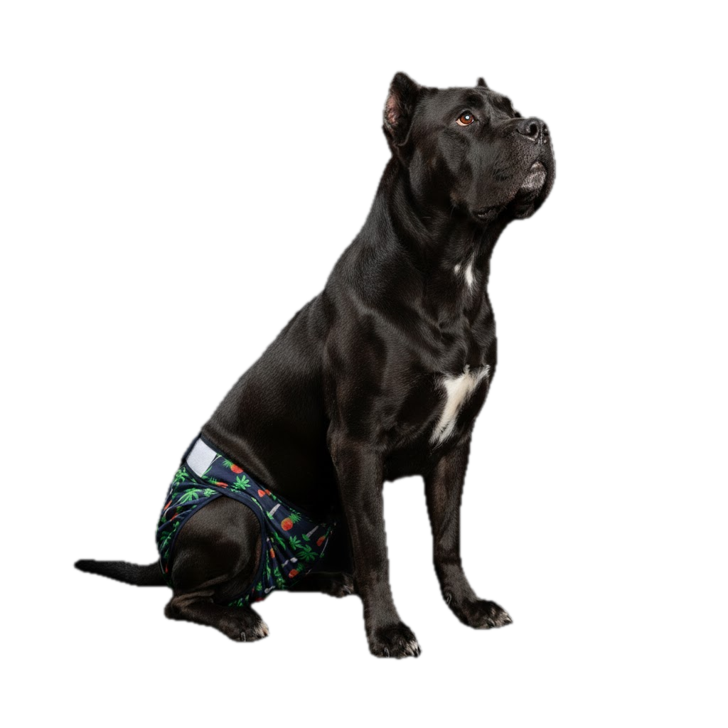 Loopsheidbroekje Ananas – Wasbaar & verstelbaar voor teefjes bij loopsheid en incontinentie