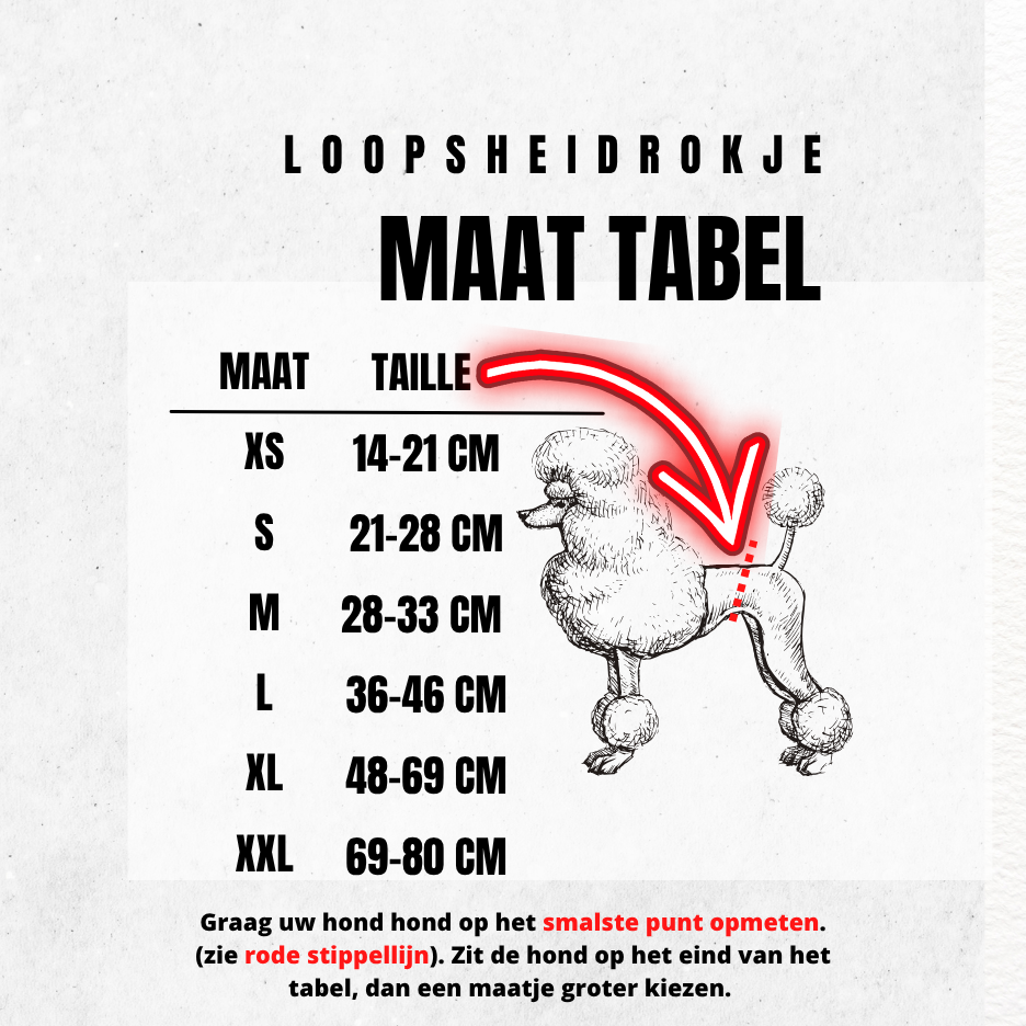 Loopsheidrokje Magnolia – Wasbaar & verstelbaar met klittenband voor teefjes bij loopsheid