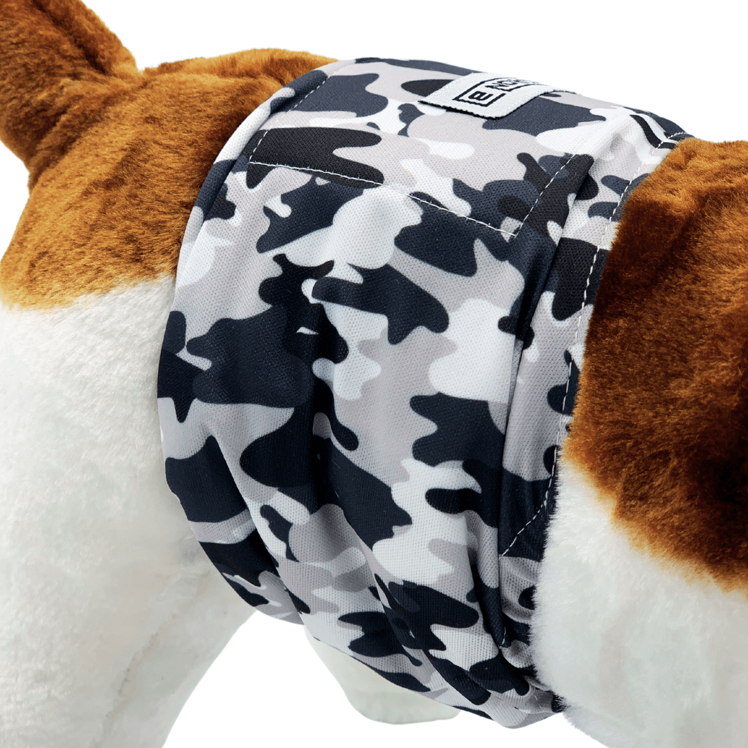 Hondenluier Camo Grijs – wasbaar & herbruikbaar bij incontinentie