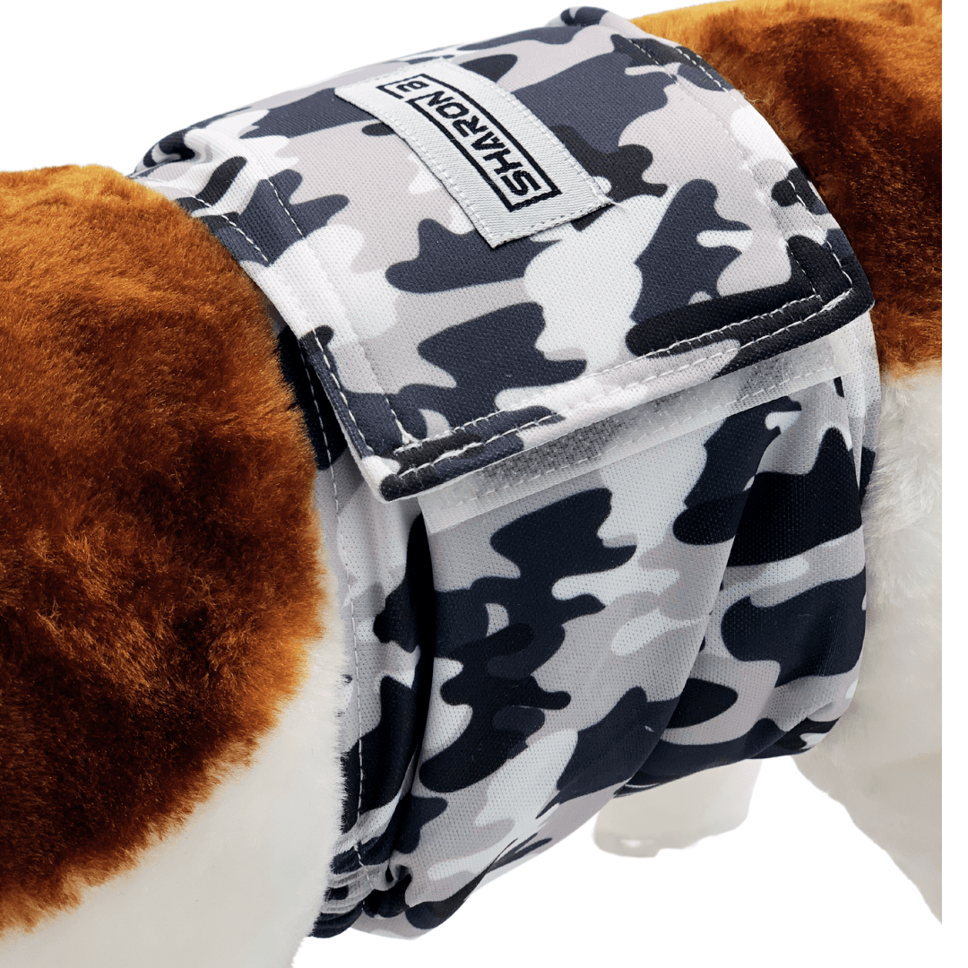 Hondenluier Camo Grijs – wasbaar & herbruikbaar bij incontinentie