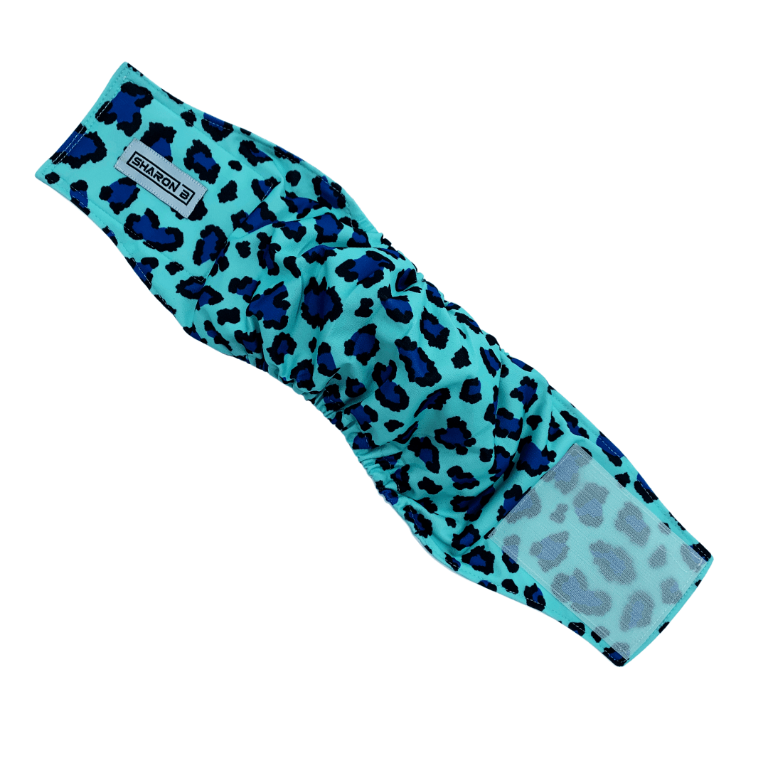 Hondenluier Panter Blauw – wasbare reuenband bij markeerdrang