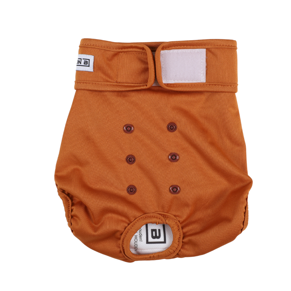 Loopsheidbroekje Bruin – Wasbaar & verstelbaar voor teefjes bij loopsheid en incontinentie