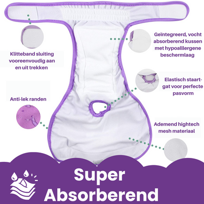Loopsheidrokje Unicorn – Wasbaar & verstelbaar met klittenband voor teefjes bij loopsheid