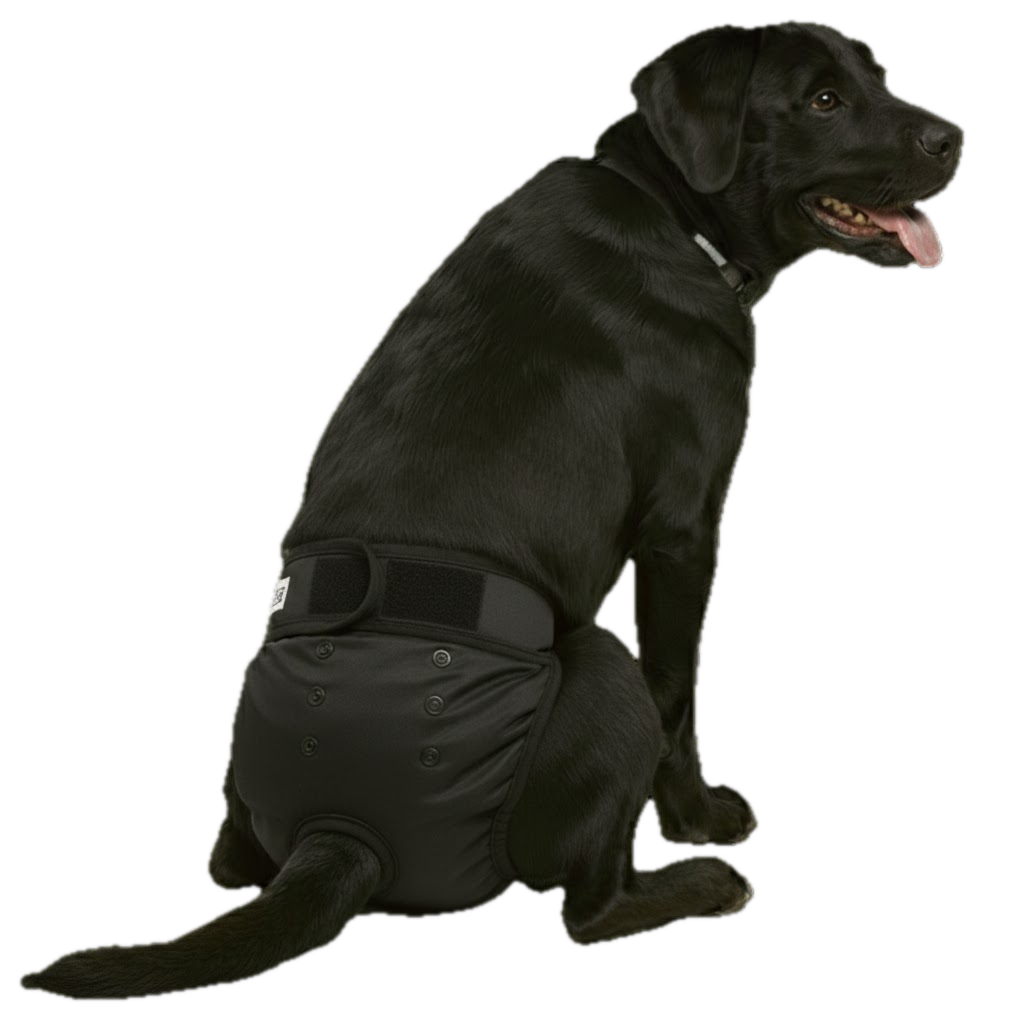 Loopsheidbroekje Zwart – Wasbaar & verstelbaar hondenbroekje voor teefjes bij loopsheid en incontinentie